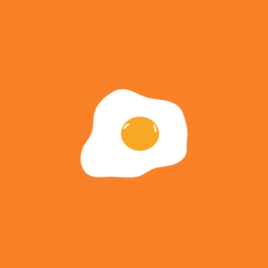 egg yolk and egg white on orange background
